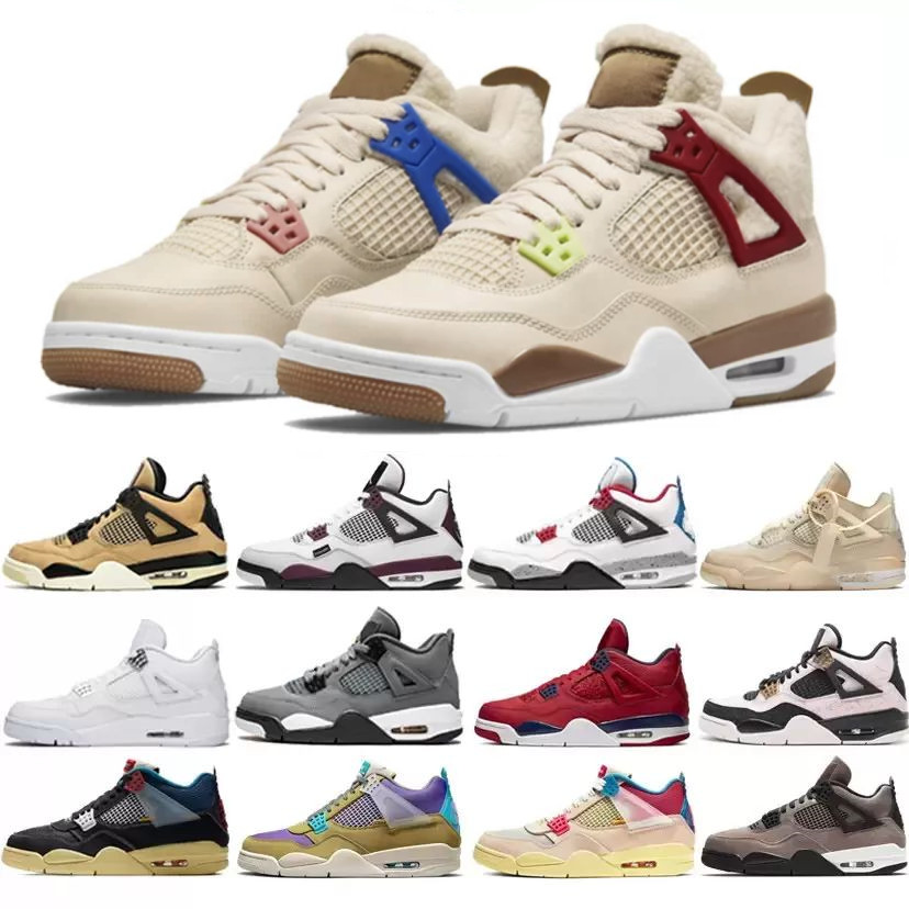 

2022 University Blue Jumpman 4 4S Men's Basketball Shoes Marble White Guava Ice Oreo sail Black metal Purple cat Breed Flash Cactus Jack Men's and women's sneakers, Dark khaki