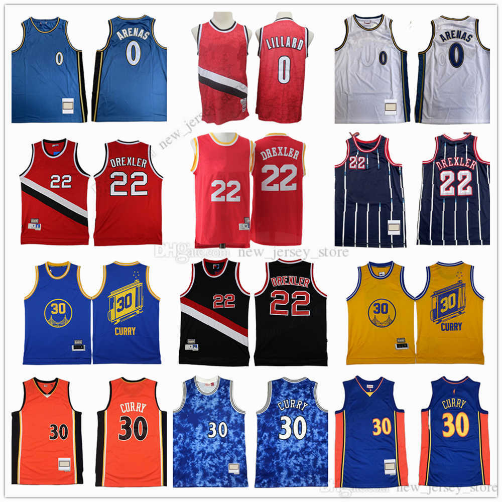 

Mitchell and Ness Basketball 0 Damian Gilbert Lillard Arenas Jerseys 2003-04 White Blue Retro Stitched 22 Clyde 30 Stephen Drexle Curry Jersey Orange Blue Red, As picture (with team logo)