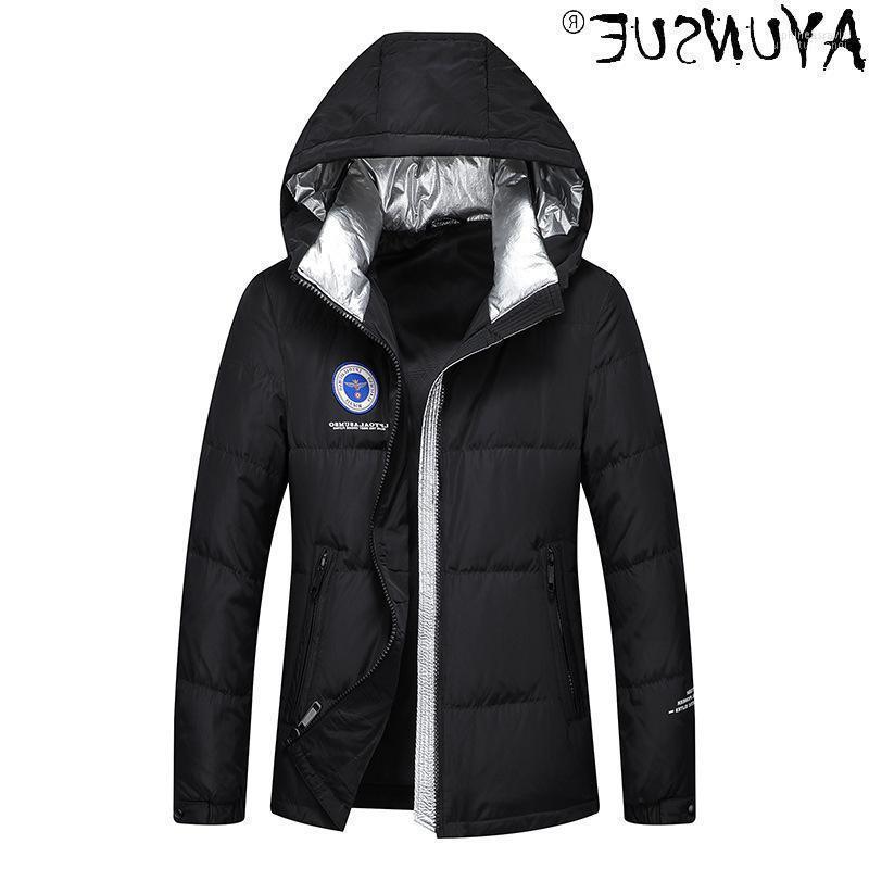 

Clothing Men's Men Winter Duck Down Jacket Clothes Hooded Parkas Warm Coat Male Puffer Jackets Ropa LXR620 & Phin22, Black