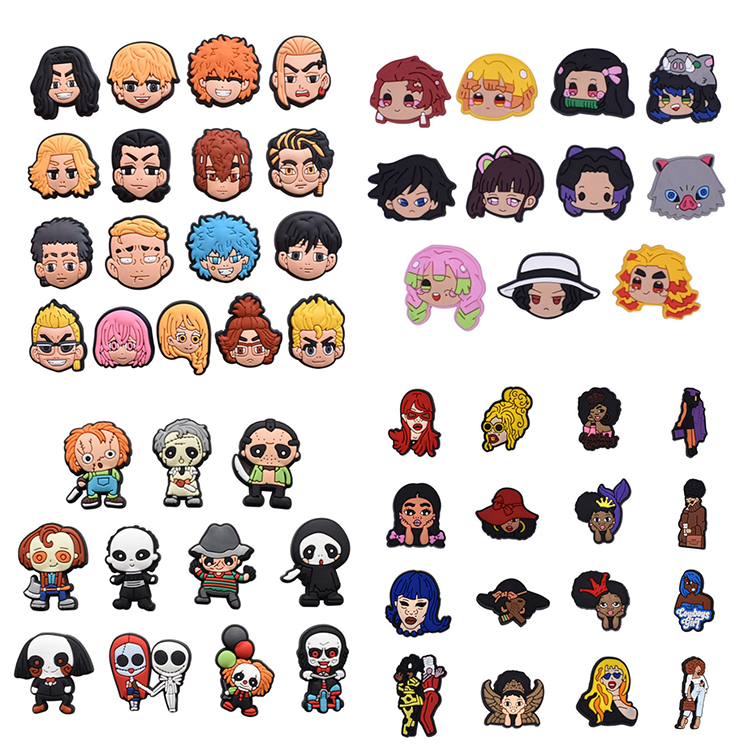 

Fast delivery anime shoe charms Random mix sport model pvc cartoon clog charms for croc bracelet