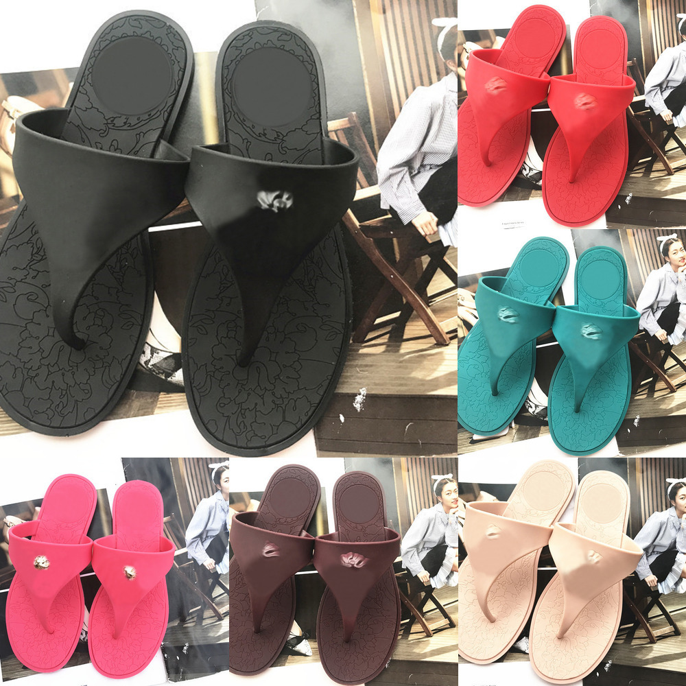 

Women Slippers Designer Flat Sandals Brand Jelly Slides Classic Beach Flip Flops Fashion Metal Decoration Printing Sole Shoe Waterproof Sace, 20220615011