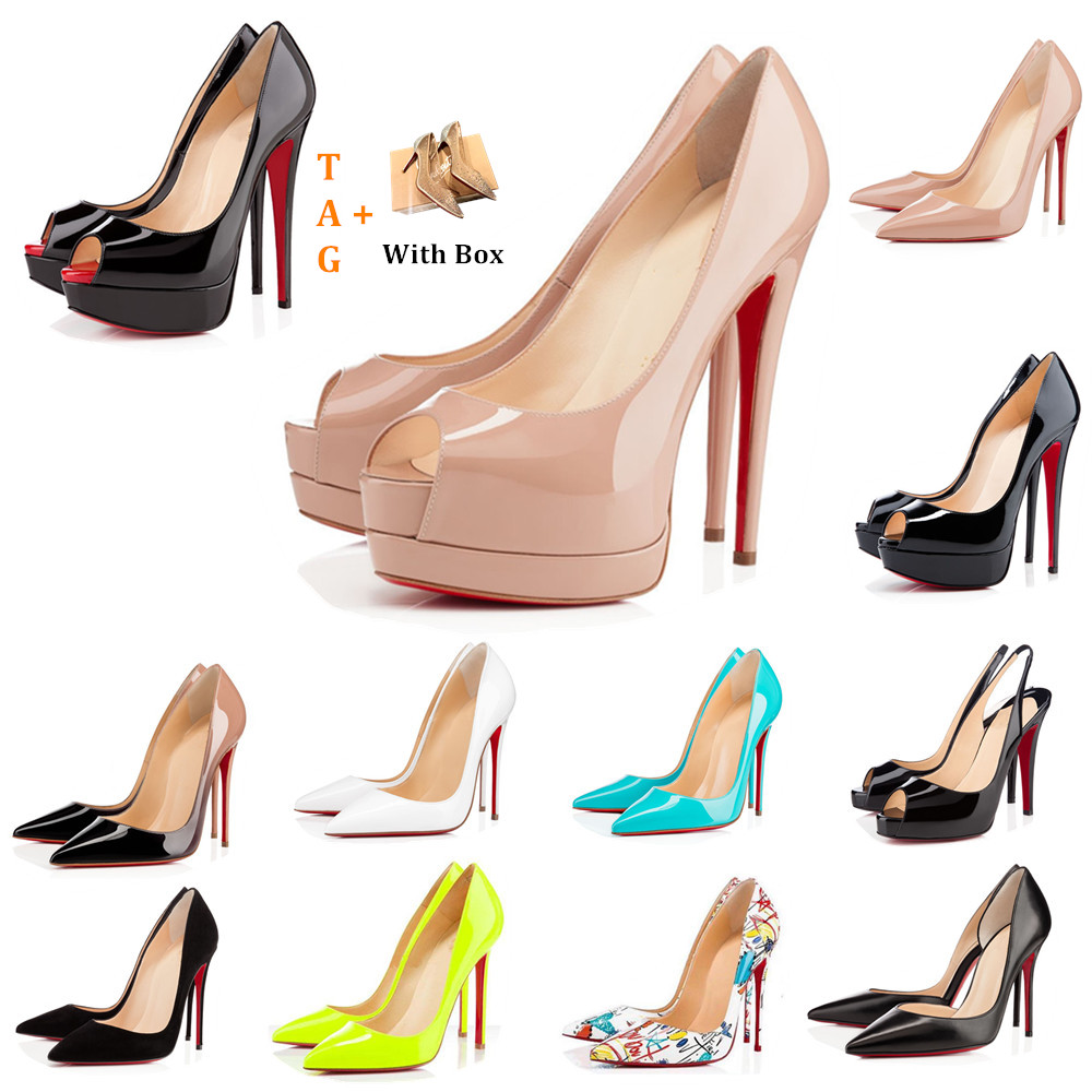 

Woman Red Bottoms High Heels Platform Peep-toes Sandals Designer Sexy Pointed Toe Reds Sole 8cm 10cm 12cm Pumps Luxury Womens Wedding Dress Shoes Nude Black 101010, 40