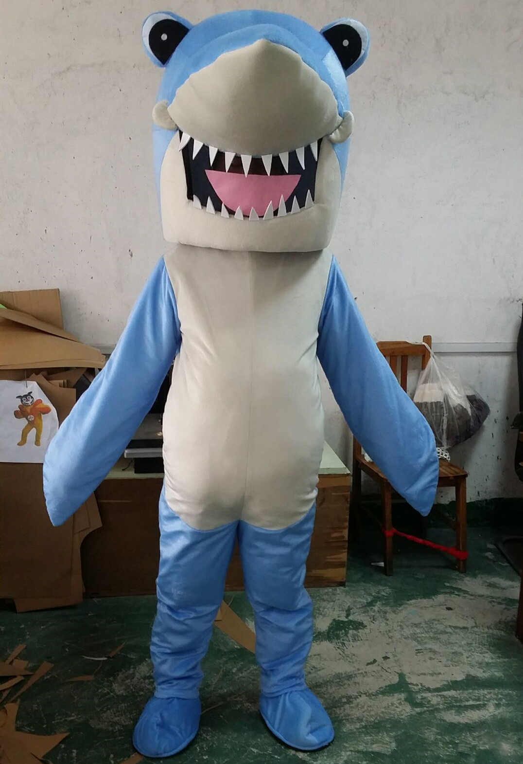 

Ocean Shark Mascot Costume Party Mascot Animal Costume Halloween Fancy Dress Christmas Stage Performance Clothes, Blue