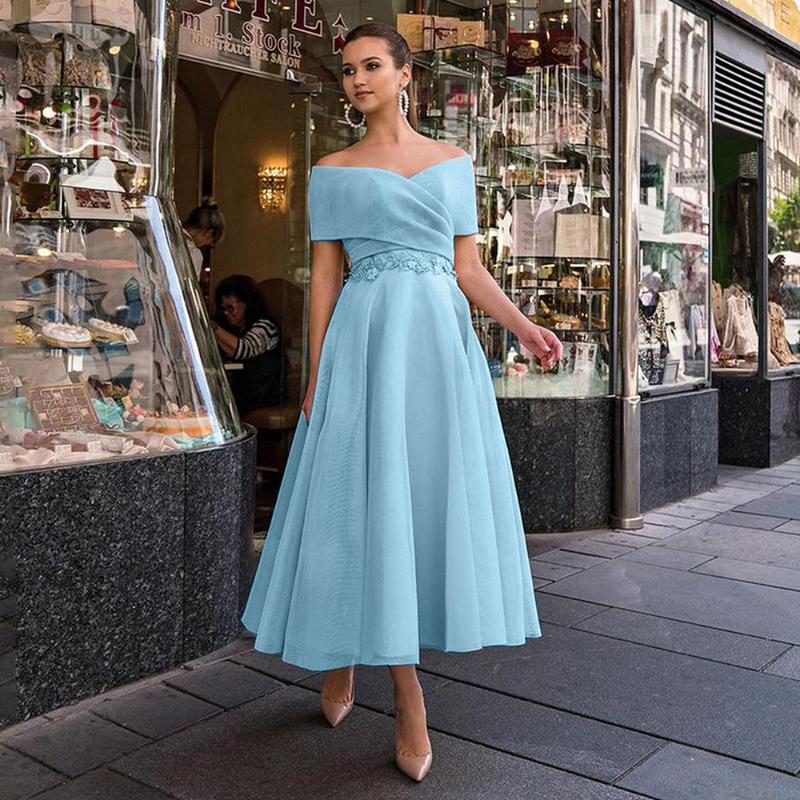 

Casual Dresses Wedding Party Women Evening Elegant Sexy Off Shoulder Slash Neck Short Sleeve Ball Gown Dress Long Maxi 2022, Pink dress