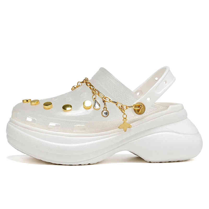 

Sandals Nieuwe Klompen Vrouwen Sandalen Zomer Gat Slippers Strand Anti-Slip Dikke Bodem Buiten Verhogen Wedge Beach Shoes 220412, 792white
