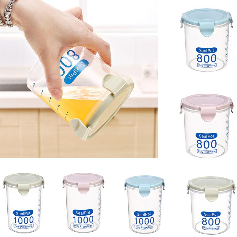 

Storage Bottles & Jars Fenkicyen Buckle PP Sealed Food Container Transparent Cereal Round Jar Holders Kitchen Clear Seasoning Containers