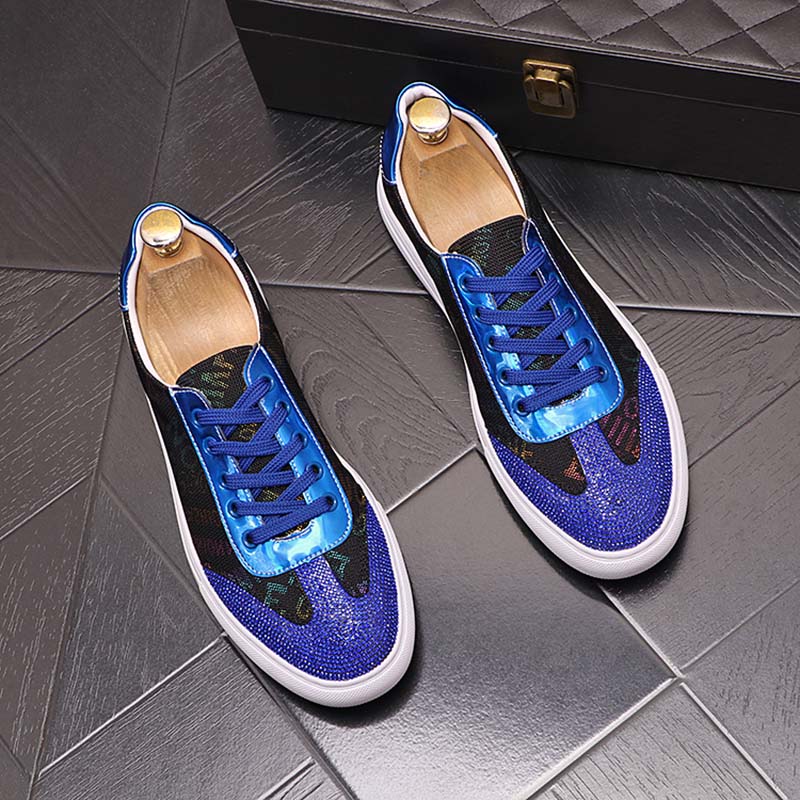 

2022 New Dandelion Spikes Flat Leather Shoes Rhinestone Fashion Men printing Loafer Dress Smoking Slipper Casual Diamond Shoe