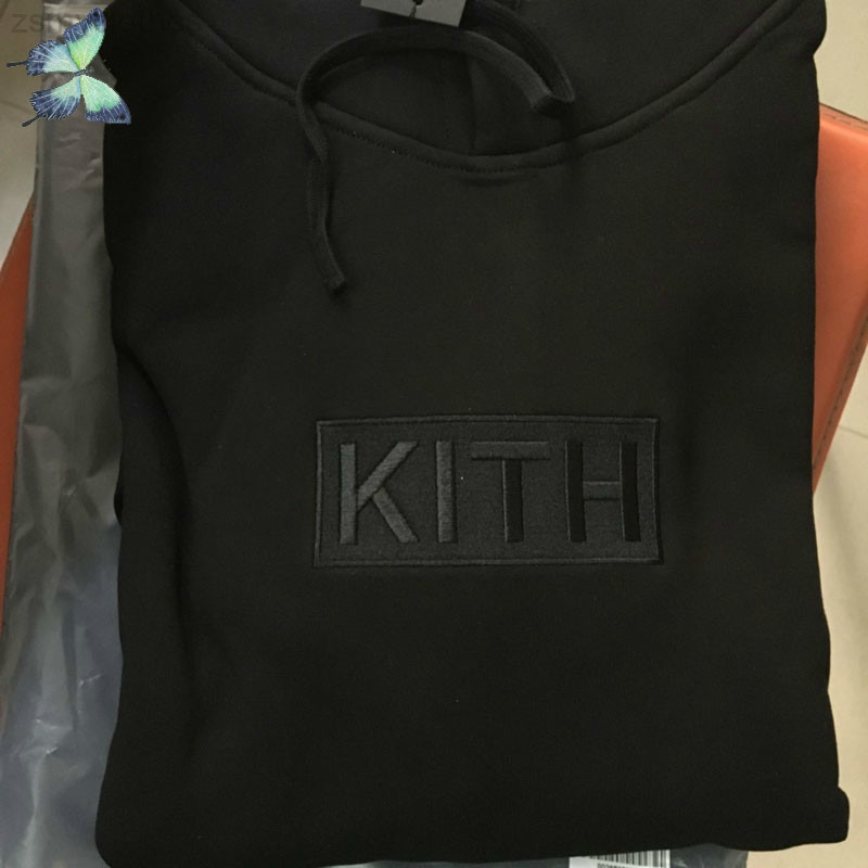 Nouvelle broderie Kith Hoody Rose Black Couple Robe Kith Sweats Sweatshirts Sweats Tags Étiquette
