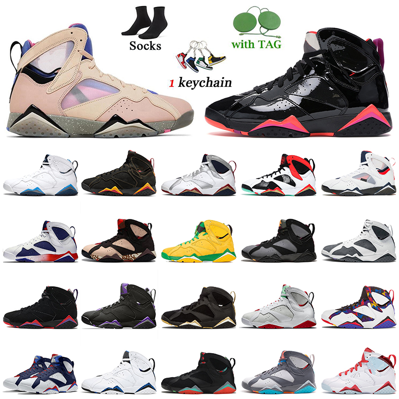 

Jumpman 7 Sapphire Citrus 7s Basketball Shoes Size 36-47 Women Men Athletic Sport Sneakers Black Patent Oregon Ducks French Blue Flint Bordeaux Raptor Mens Trainers, C17 black green 40-45