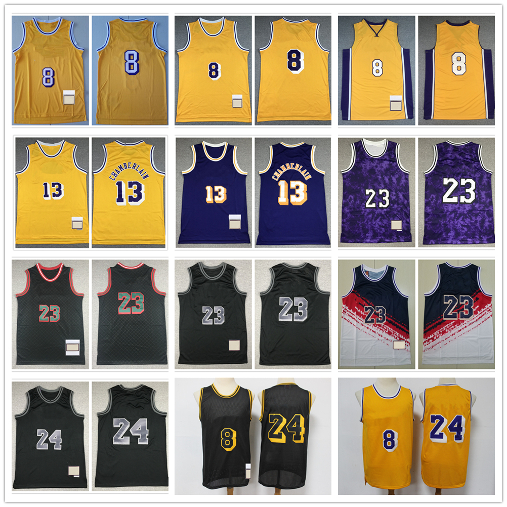 

Retro Basketball Jersey 24# 8# Front 8 rear 24 13# 23# Artest West White Blue Black 1996-97 1998 2003-04 Stitched Mitchell and Ness Jersey, Same as picture