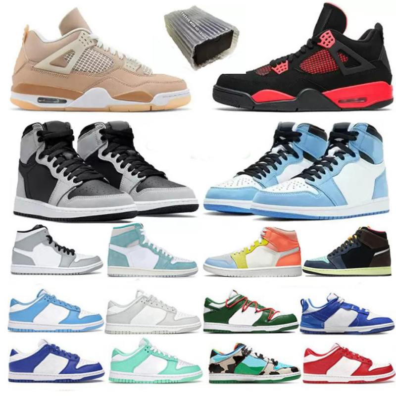 1 Chaussures de basket rétro 4 qinmin123 Casual Chaussures Hommes Femmes jorden1s Black Cat Reflective Chicago White dark Moka top qualité Avec B