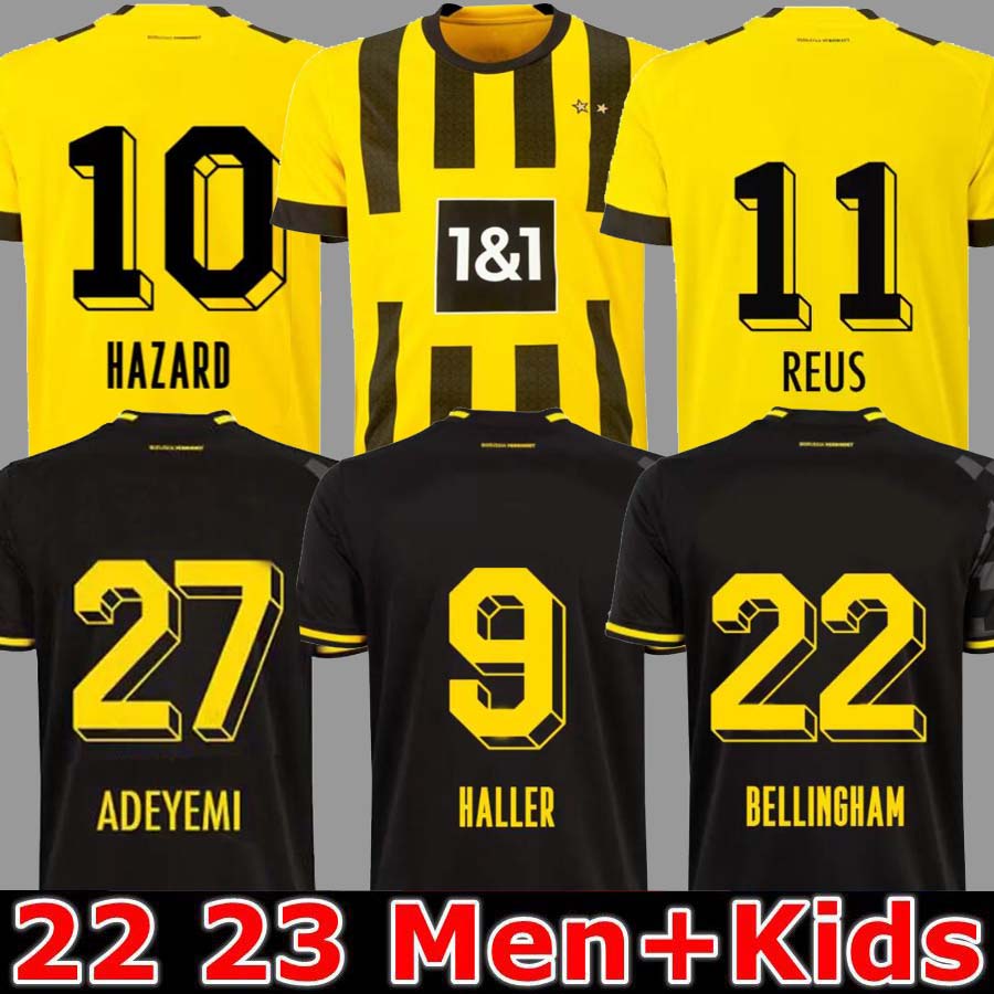 

22 23 110 Th soccer jersey Borussia HAALAND KAMARA HALLER 2022 2023 home away ootball shirt REUS BELLINGHAM HUMMELS REYNA BRANDT Dortmund men kids kit maillot de foot, 22 23 home kids