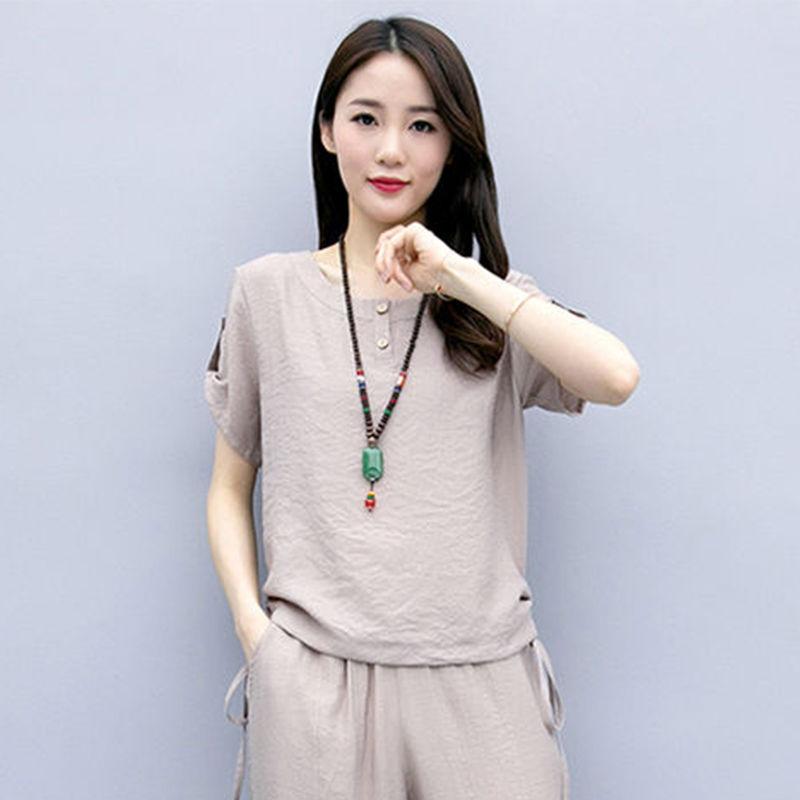 

Women's Tracksuits Lady Suit Summer Spring Mother Set Large Size Middle Age Women Clothes 2 Piece Long Sleeve Top And Pants W243, Blue