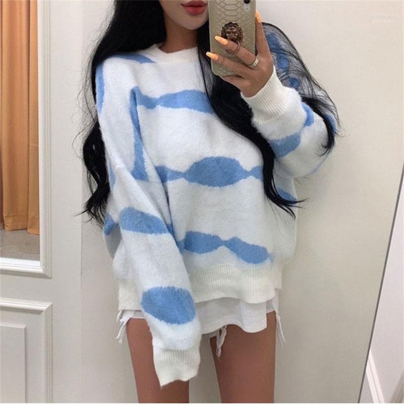 

Women's Sweaters Alien Kitty Women Jumpers Stripes Loose Fashion Casual Femme 2022 Outwear Autumn Elegant Thicken Gentle Office Lady Jemi22, Khaki