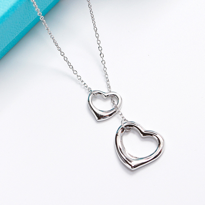 

Original blue box gift Tiff 925 Silver Designer Necklace Love Pendant Heart Beads Chain Return Gold Key Gold luxurious For Women Couple Fashion Logo Wedding Jewelry