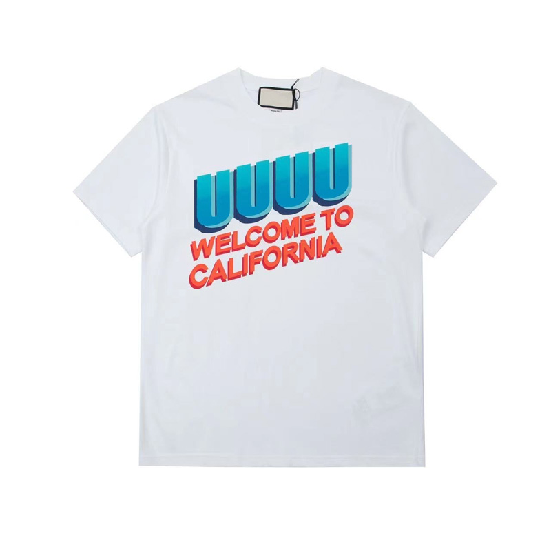 

22ss Spring Summer Europe Italy California Gradual Change Tee 3D Print T shirt Men Women high quality fashion cotton Tshirt, Black