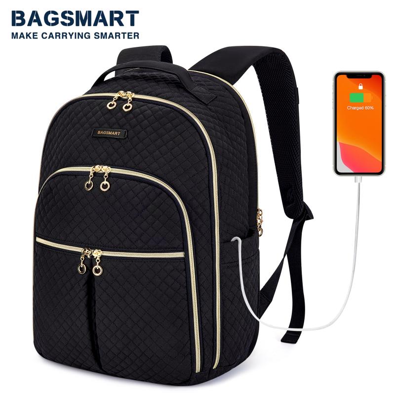 

Backpack Style Laptop Backpacks For Women 15.6 Inches Notebook Bags School Bag Chargeable Work College Travel Business Trip, Black