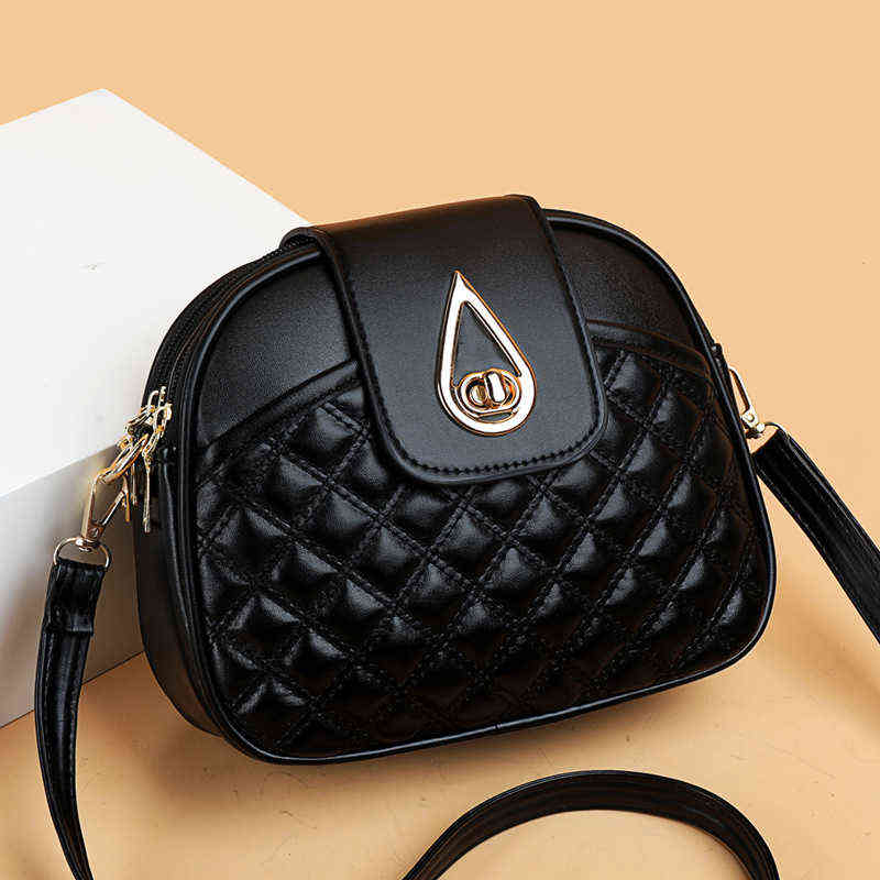

Women Bag Lady Female Shoulder Fashion Famous Luxury Designer Mobile Phone Crossbody Messenger Trend Bolsos Handbag Purse, Black round lock