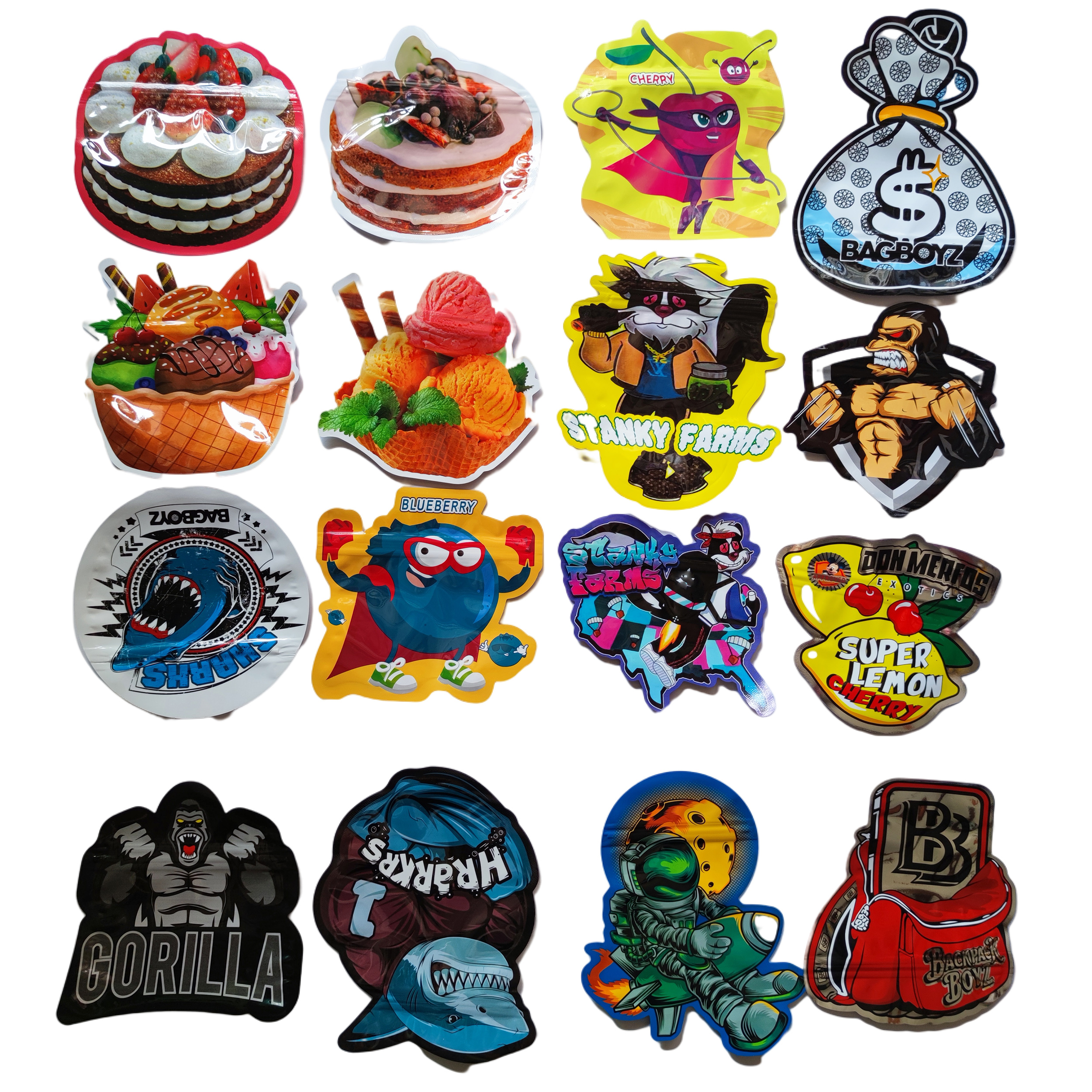

Unique Shape 3.5g Mylar Bags Backpack Boyz Hamburger Package Bag Empty EIGHTH coochie YUNGLB runtz Resealable Smell Proof Zipper Wholesale