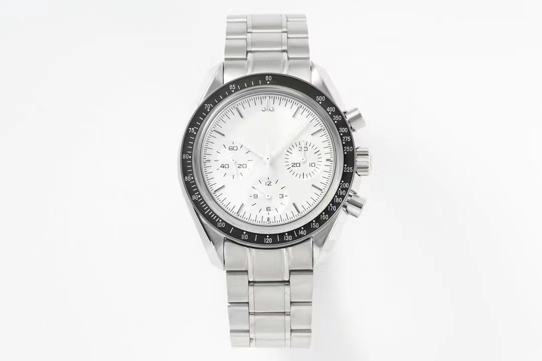 

Men's Mechanical Watch Running Second Chronograph Function Dial 44mm Super High Quality Movement Automatic Winding With Luminous Super Waterproof Timer, Silver