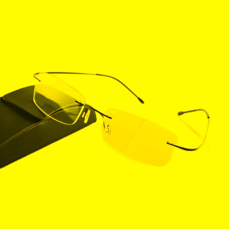 

Sunglasses Chashma Selling Brand Titanium Rimless Ultra Light Glasses Frame Fashion Reading Man And Women With CaseSunglasses