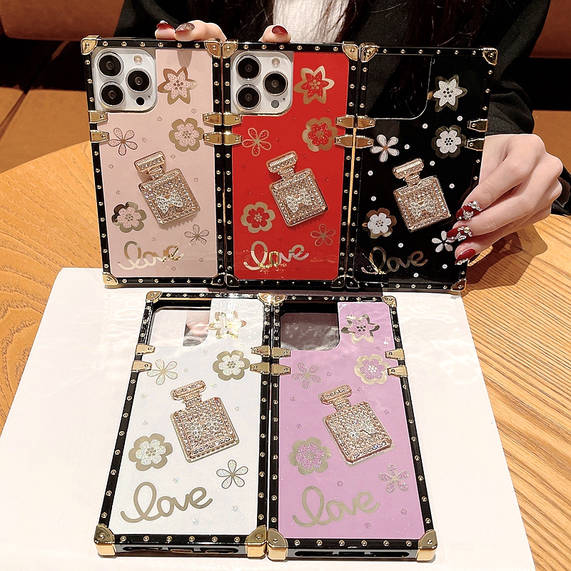 For iPhone Phone Cases 14Max 14 13 12 11 Pro Max Xs Xr X 7 8 Plus Luxury Designer Women Defender Glitter Love Fashion Diamond bottle scratchproof-image-767186157