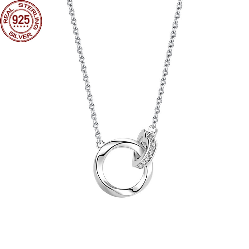 

Mobius Ring Love Necklace Women's s 925 Pure Silver Light Luxury Niche Interloc
