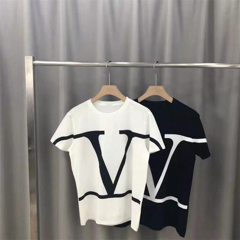 

High Quality Men Womens T Shirt Designer Casual Big V Print T Shirts Couples Fashion Streetwear Tees Size -2XL f2vR#, I need see other product