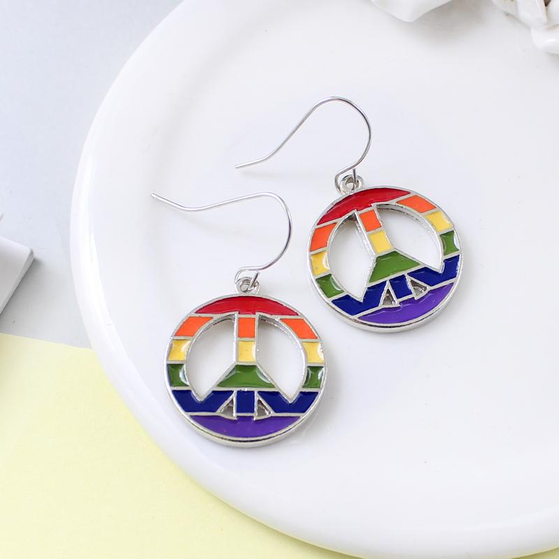 

Dangle & Chandelier Round Colour Eiffel Tower Drop Earrings Rainbow Jewellery Lesbian Earring Fashion Woman Girl Ear Studs Eardrop Orecchini