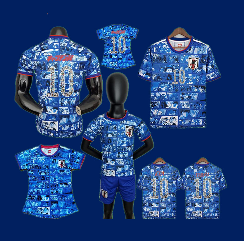 

Anime Version 21 22 Japan Soccer Jerseys Captain Tsubasa Japanese Special Customize Home Blue Cartoon #10 ATOM KAGAWA OKAZAKI 2021 2022 Men Football Shirts, Grey