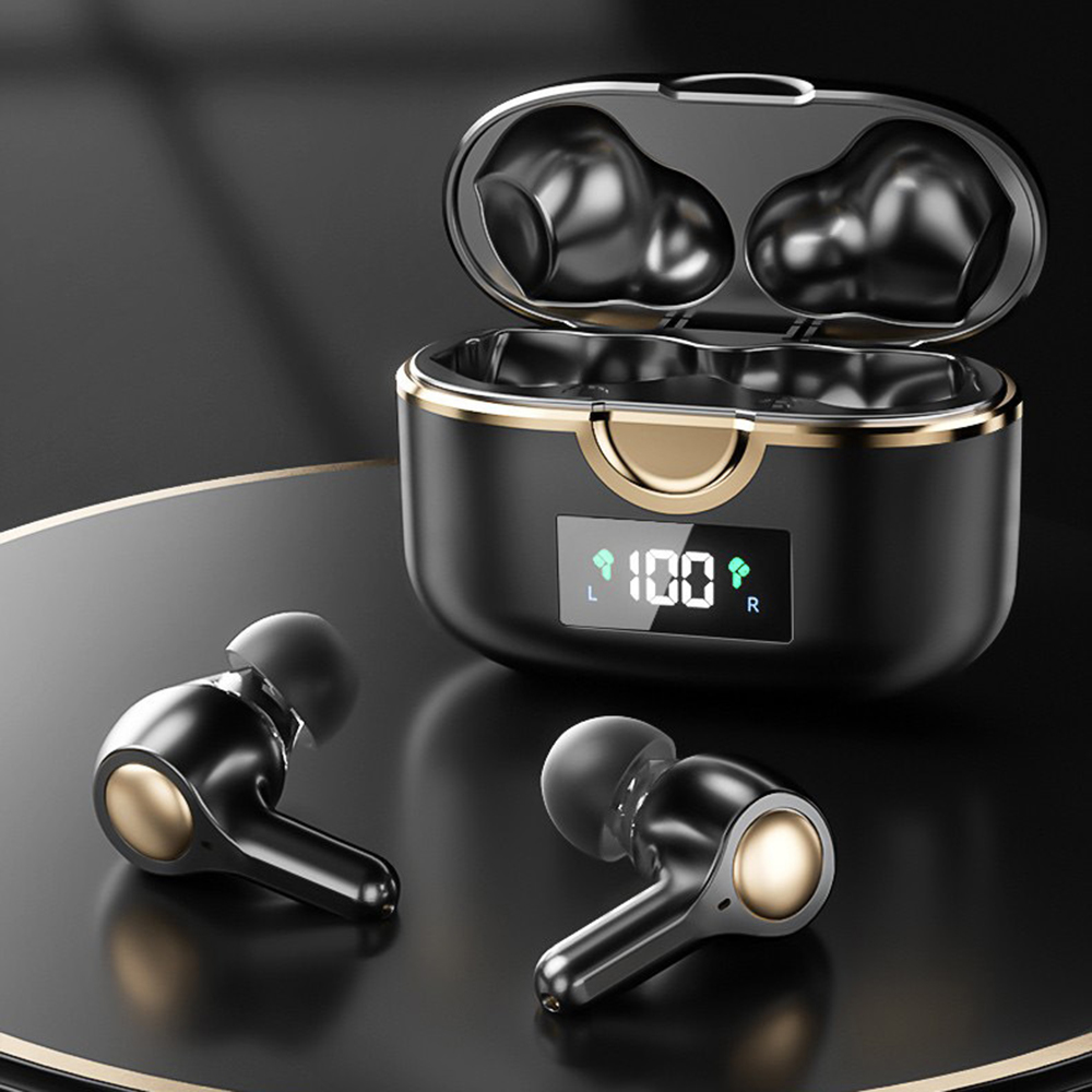 

Lasaier TWS ANC Wireless Bluetooth 5.1 Earphone T22 Active Noise Cancelling Hi-Fi Headphones Touch Control Gaming Earbuds, Black