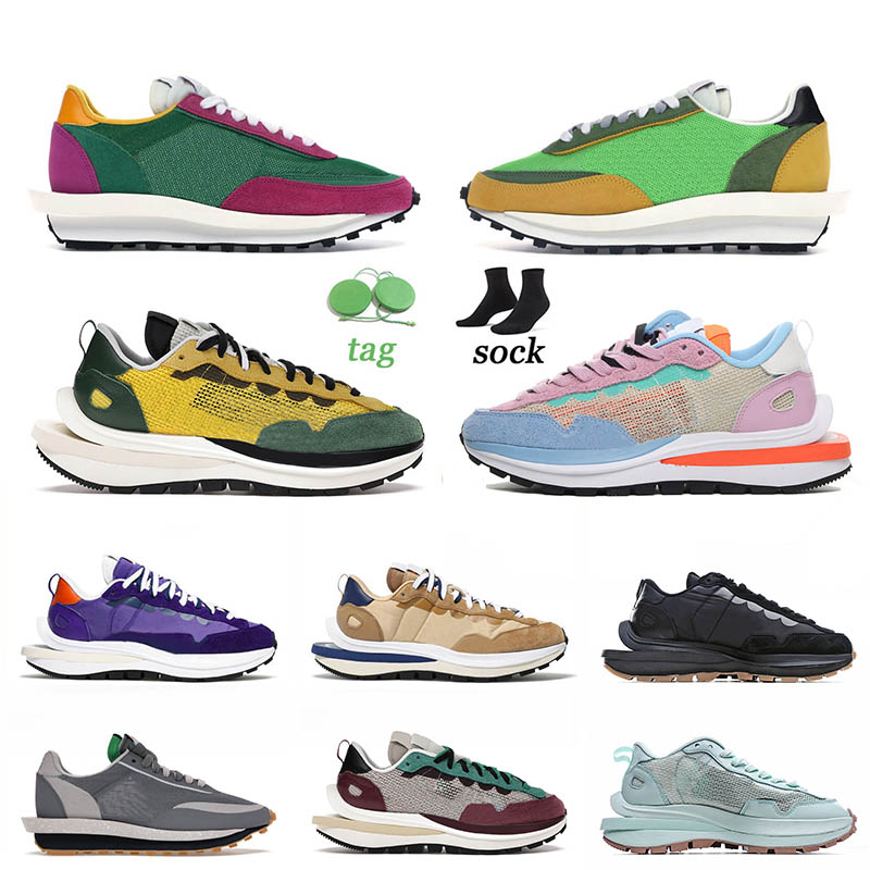 

2022 Top Quality Mens Sacais Waffle Running Shoes Neptune Green Black Gum Blue Void Game Royal Navy Blue Vaporwaffle Womens Sneakers Trainers Size 36-45, B20 36-40