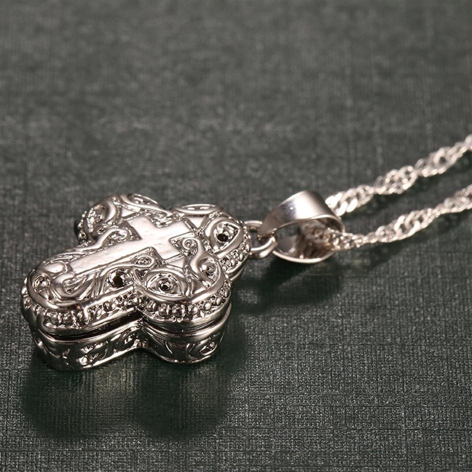 

Exquisite 925 Sterling Silver Chain Necklace Diamond Jewelry Magnet Box Pendant Devout Cross Anniversary Gift Fashion Accessories2371