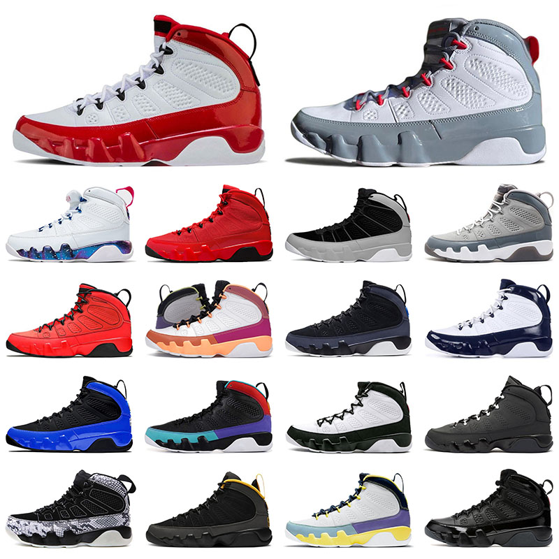 

2022 Jorden 9 Men Basketball Shoes Jumpman 9s Fire Red Particle Grey Sneakers University Gold Sports Trainers Motorboat Jones OG Space Jam Change The World Mop Melo, B1 particle grey 40-47