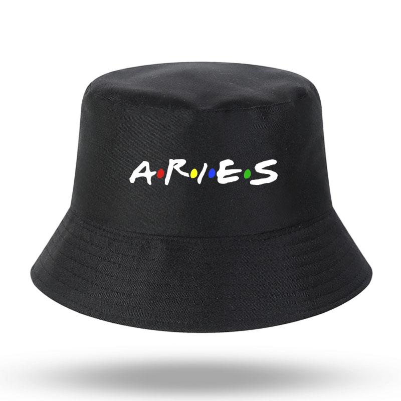 

Berets Twelve Constellations Zodiac Sign Aries Men Women Bucket Hat Outdoor Sunscreen Beach Cap Fisherman Sun Hiking Fishing