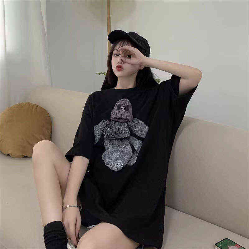 

designer t-shirt men sweatshirt bbalencaigas Bl Paris Wool Hat Rabbit Print Ins Fashion Brand Short Sleeve T-shirt Men and Women, Official website white