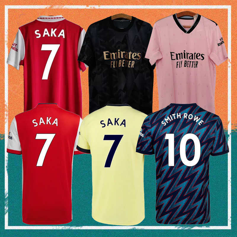 

21 22 23 Gunners Soccer Men's T-Shirts Jersey 2021 Arsen Pepe Ceballos Henry Guentouzi Smith Rowe Willian Tierney Odegaard Saka Thomas Football Men's T-Shirts Kit, 3rd
