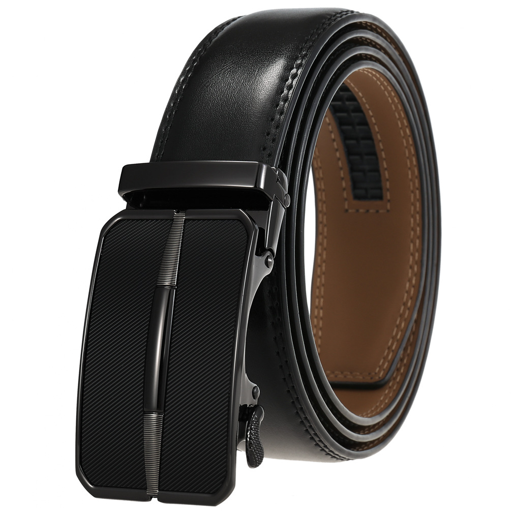 

utomatic Buckle Metal Belts for Men Cow Genuine Leather Belt Fashion style Leather Men Belts, With box
