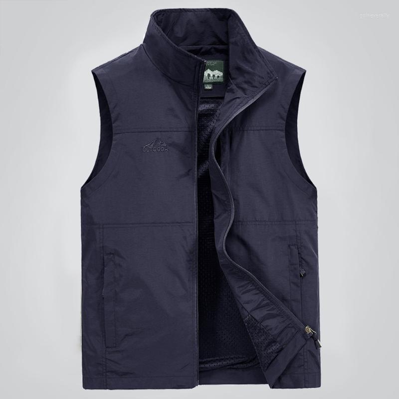 

Men's Vests Men Vest 2022 4XL Spring Outwear Sleeveless Jackets WaistCoat Autumn Casual Outfits Tactical Male Top Guin22, Dark blue