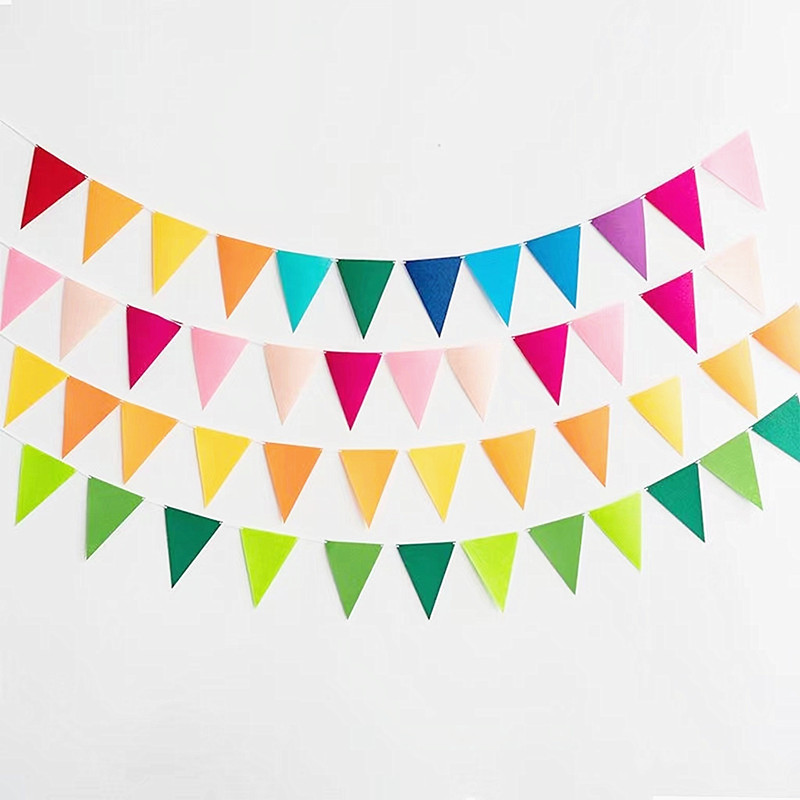 

Wedding Decorations 12 Flags 17cm Colorful Felt Banner Garlands Bunting Pennant Garland Flags Party Decoration Supplies, Customize