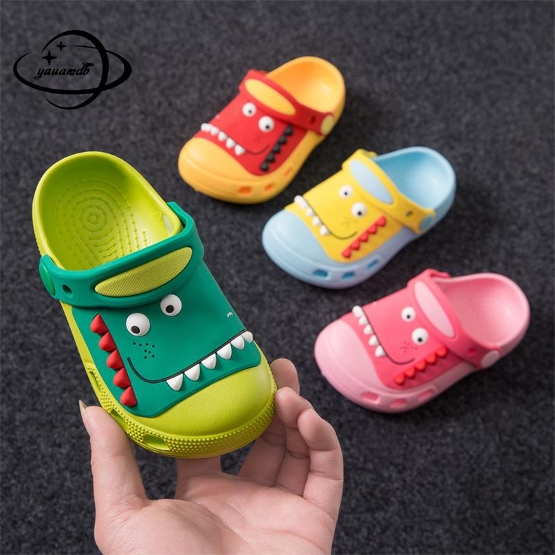 

2-18y Kids Mules & Clogs Summer Baby Toddler Boys And Girls Sandals Cartoon Dinosaur Slippers Children's Garden Shoes H19 220402, As picture