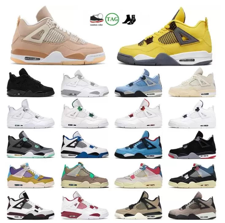 

2022 high quality University Blue 4 4s mens Basketball Shoes white oreo cool grey metallic purple black cat bred shimmer cactus jack Infrared men women sneakers, 44