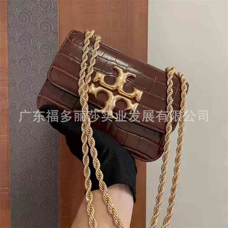 

Bag Handbags T0ry Burchs Designer Tofu Women's Crocodile Leather Fashion One Chain Shoulder Crossbody, Black