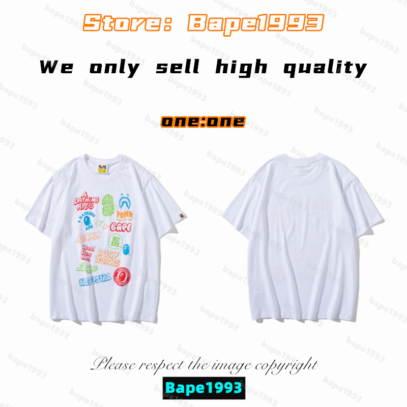 

High Quality Apes Mens T-Shirts Japan Shark ape head tshirts Galaxy spots luminous camo printing co-branded same style for men and women New designer t shirt B1993 T3-4, 1 button