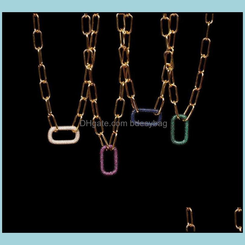 

Pendant Necklaces Pendants Jewelry Fl Rhinestone Geometric Oval Lock Hip-Hop Style Thick Chain Classic Dhvy9