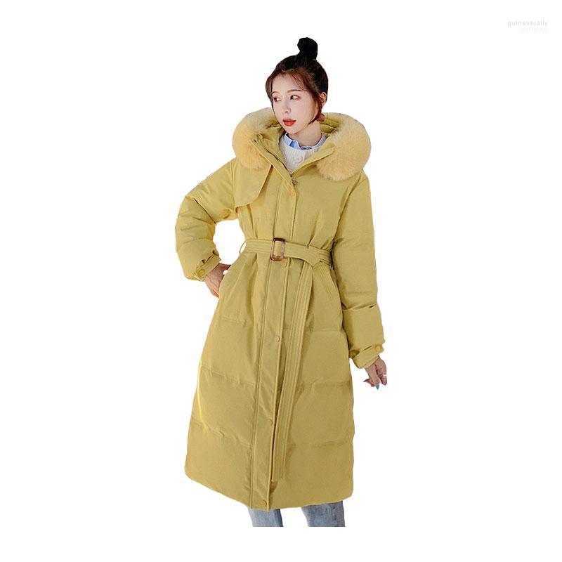 

Women Long Winter Jacket Coat Detachable Fur Collar Hooded Windproof Down Oversize Cotton Padded Parkas Outwear1 Guin22, Beige