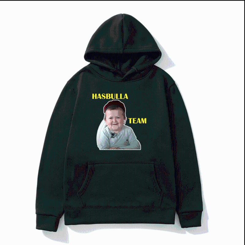 

Men' Hoodies & Sweatshirts Team Hasbulla Men Women Kawaii Cartoon Autumn Winter Pullover Fighting Graphic Print Sweatshirt Male TopsMen, Black