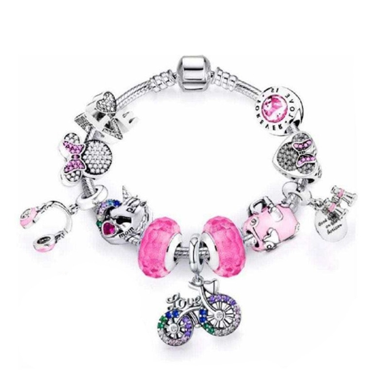 Mode Pandora Style Charm Bracelet Femmes Vélo Écouteur Train Perles De Charme Européenne Dangle Convient Pandora Charm Bracelets Collier DIY Bijo