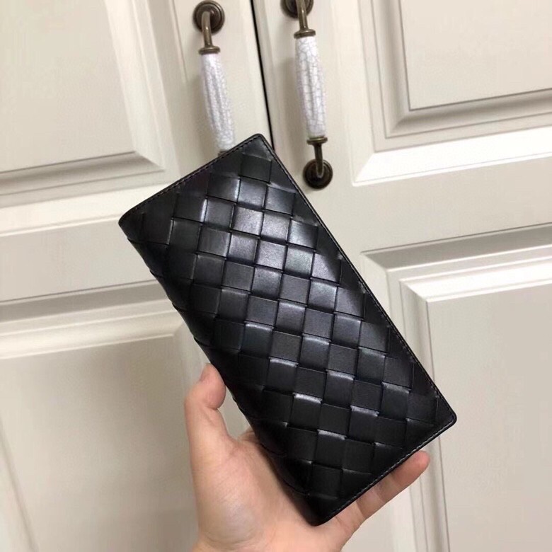 

Classic Woven Wallets Designer Luxury Coin Purses Cowhide Real Leather Card Holder Wholesale, Black