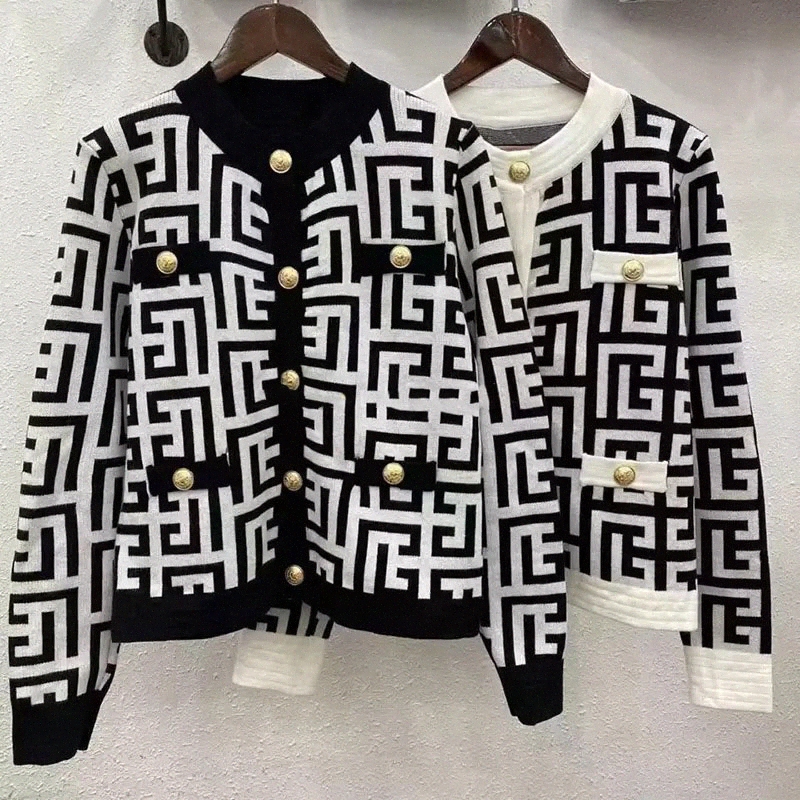 

Luxury balmain Womens Designer Sweaters Long Sleeved Fashion Knits Sweater Women Cardigan Casual Jacket Coats Ladys Sleeve Jumper Clothing Size -L